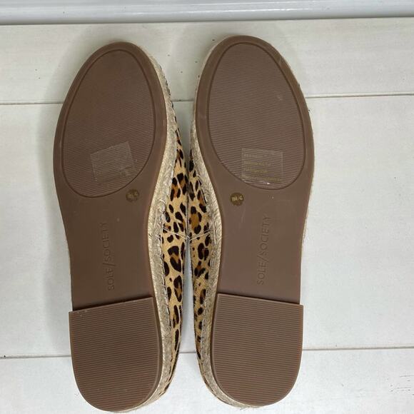 New Sole Society 'Sammah' Leopard Animal Print Espadrilles Size 10 - Picture 6 of 6